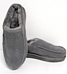 (Precio de venta sugerido por el fabricante 44,00) Zapatillas Dearfoams de lujo para hombre talla 11 zapatos de casa gris gamuza entrada/salida - Imagen 1 de 16