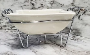 Sienna By Godinger Ceramic Chafing Dish Serving Caserole Stand NO LID EUC - Picture 1 of 10