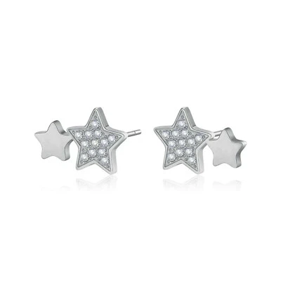 Sagapo Orecchini Donna Stelle in Acciaio Sagapò SAR32 S'agapo - Immagine 1 di 3