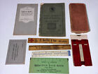 Antique 5/6" Bookmark/Wooden Ruler Ad lot:Kraft,Red Cross +Dictionary,Slide Rule