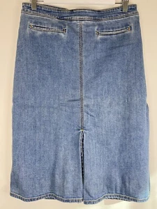 Country Road Skirt 10 / US6 Vintage Blue Denim Front Split Back Zip Knee Length - Picture 1 of 7