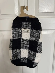 Old Navy Dog Sweater Black & White Buffalo Checkered Plaid Size Small NWT $20 - Picture 1 of 5
