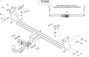 Barra de remolque desmontable horizontal Towtrust para Kia Cee'd Hatchback 2007 a 2012 - Imagen 1 de 8