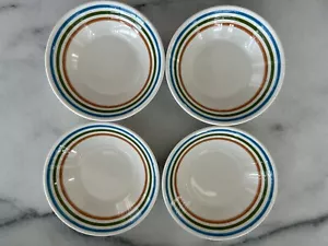 Lotto 4 ciotole vintage Syracuse Restaurant China Spectrum MULTI strisce retrò bacche - Foto 1 di 3