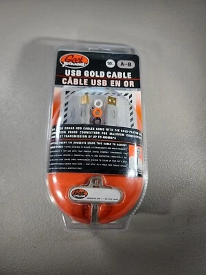Geek Squad USB Gold Cable USB EN OR 10'  A-B GS-10UAB Printer Brand New - Image 1 of 2