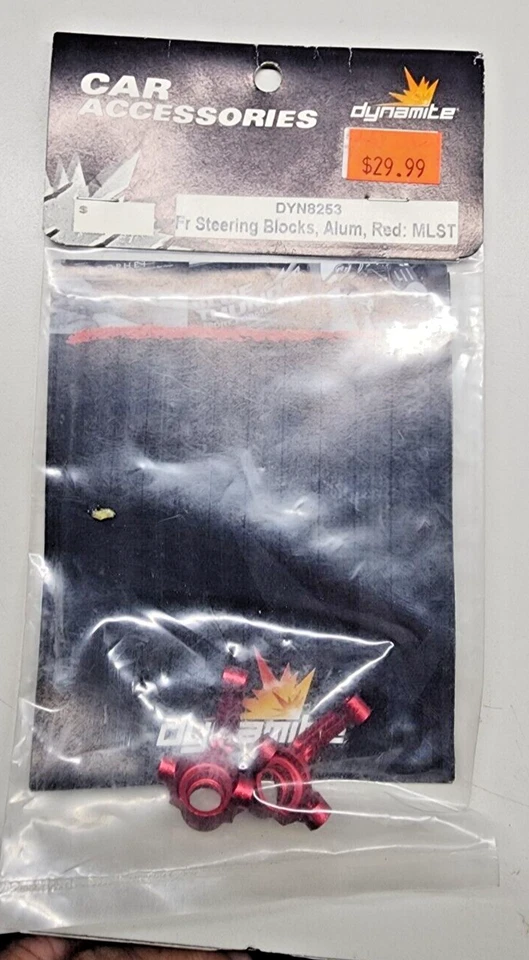 DYNAMITE DYN8253 Front Steering Blocks Aluminum Red Losi MLST Mini LST - Image 1 of 1
