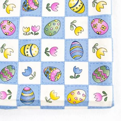 Easter Cotton Quilting Fabric Painted Eggs Floral Tulips Checks Gingham 17x42 - Image 1 of 4