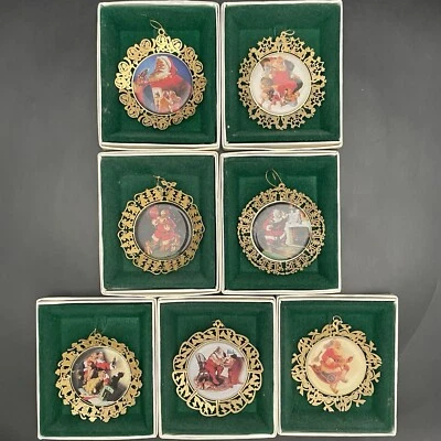 Coca Cola 1988 'Through The Years' Christmas Ornaments 7pc Set Taiwan 2.5"dia - Image 1 of 4