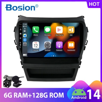 Rádio de carro 9"" para Hyundai Santa Fe IX45 13-17 Android 14 GPS USB Carplay 6G+128G - Imagem 1 de 4