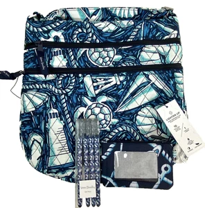 3 SET Vera Bradley SHORE ENOUGH Trio HIPSTER Lighten Up ZIP ID CASE GEL PENS-NWT - Picture 1 of 11