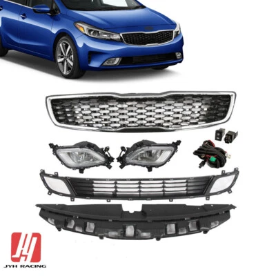 For 2017 2018 Kia Forte5 Hatchback EX LX Front Bumper Grille Fog Light Radiator — 第 1/4 张图片