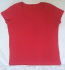 Fab ladies plain red cap-sleeved cotton T-shirt, size 16