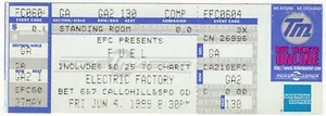 BOLETO DE CONCIERTO DE COMBUSTIBLE DE COLECCIÓN SIN USAR - FÁBRICA ELÉCTRICA - PHILLY - 1999 - Imagen 1 de 1