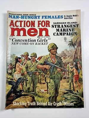 ACTION FOR MEN Magazine March 1965- man adventure pulp male GGA  - Image 1 of 4
