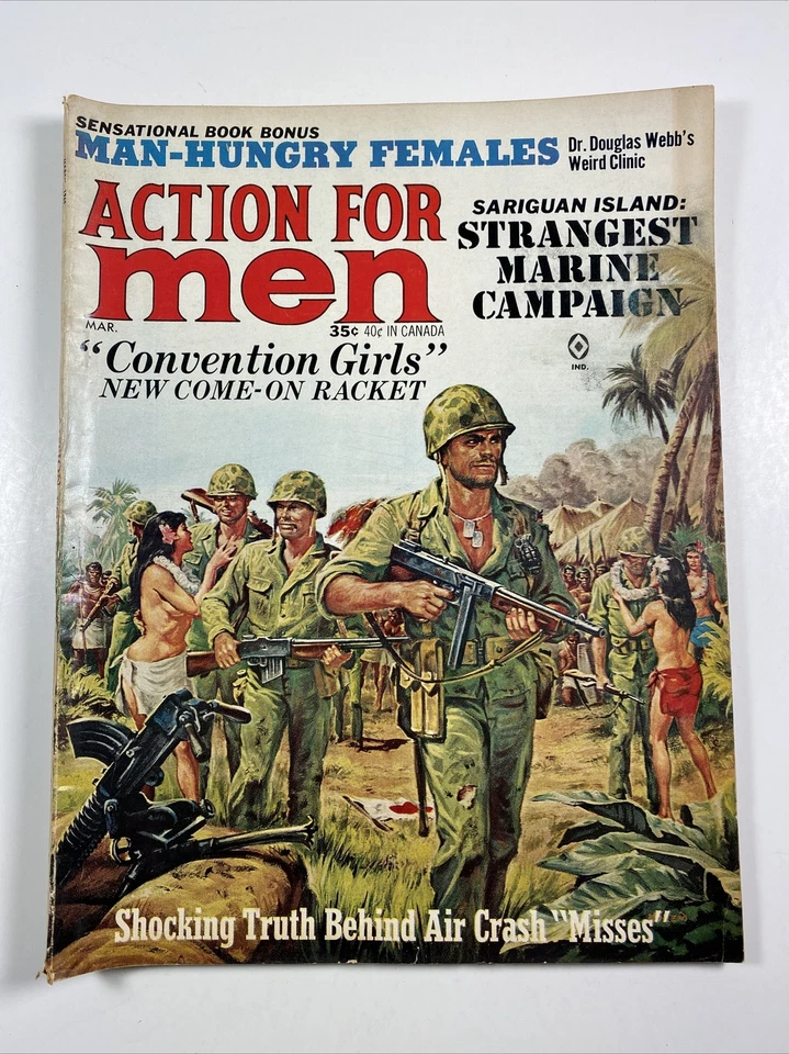 ACTION FOR MEN Magazine March 1965- man adventure pulp male GGA  - Image 1 of 4