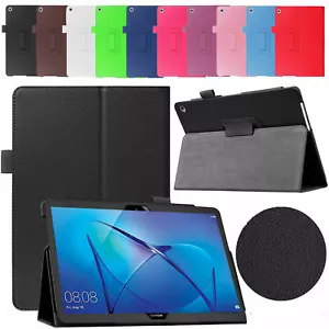 Leather Folio Protective Slim Case Stand Cover Huawei Mediapad M3 / M5 / T3 / T5 - Picture 1 of 23