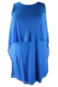 NEW Jessica London Blue Plus Size 16W Dress Sheath Cut Layered Chiffon Lined - Picture 1 of 7