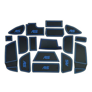 Gate Slot Mats-Blue For Ford Focus RS 2015-2018 Non-Slip Interior Cup Pads 17pcs - Picture 1 of 16