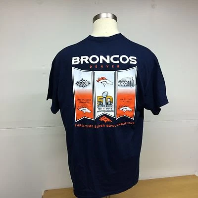 Denver Broncos 3-Time Super Bowl Champions T-Shirt - Image 1 of 2