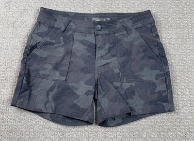 Prana Shorts Womens Size 8 Olivia Gray Camo Stretch Hiking Outdoors - Image 1 of 4