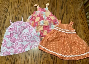 Lot of 3 Spring Colorful Baby Dresses Gymboree & Baby Gap 6-12m - Picture 1 of 11