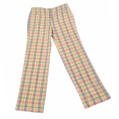 1960s Vintage Pants 60s Mod The Villager Pastel Plaid Trousers Small Medium S/M - Image 1 of 4