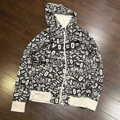 Volcom Stone All Over Print Logo Hoodie Full Zip Mens Size M Grunge Skate - Image 1 of 4