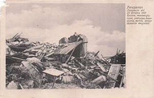 29-104) CARTOLINA FERRUZZANO FERUZZANO TERREMOTO 1907 ROVINE MOBILI - Bild 1 von 2