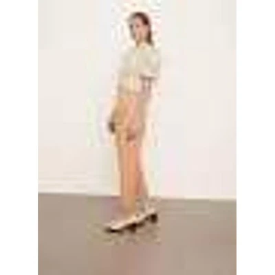 Vince Womens Size 4 Linen Blend Pants Apricot Pleated Cropped Ankle Length - Image 1 of 4