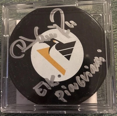 Darius Kasparaitis Eik Pingvinai Autographed Pittsburgh Penguins Hockey Puck BAS - Image 1 of 2