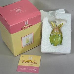 Dept 56 Krinkles Mini Bunny Ornament (Yellow) Patience Brewester - Retired 2004 - Picture 1 of 3