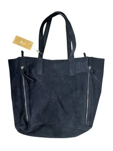 RAJ Myla Schultertasche Wildleder groß navy - Bild 1 von 4