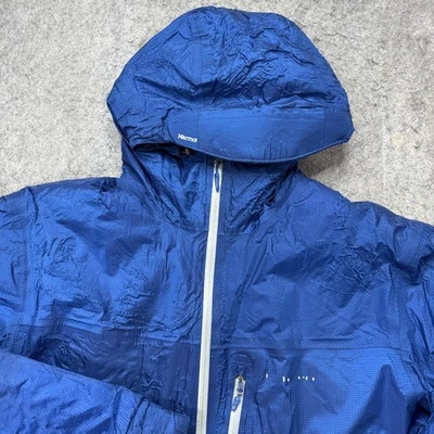 Marmot Rain Jacket Men XL Blue Hooded Performance Full Zip Waterproof - Image 1 of 4