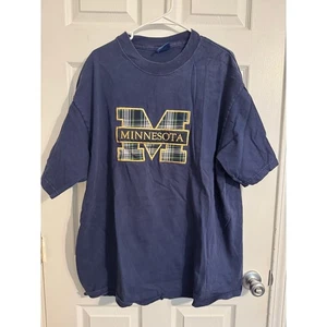 Oarsman Vintage Minnesota 80s 90s Cotton T-Shirt Embroidered Patch Plaid Sz: 2XL - Picture 1 of 4