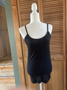 Seamless Basic NWT Silk Ribbed Black Tank One Size - Picture 1 of 4