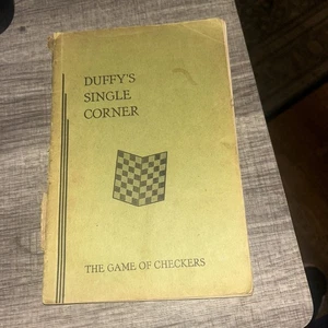 Duffy's Single Corner The Game of Checkers 1934 PB Book F.R. Wendemuth - Imagen 1 de 7