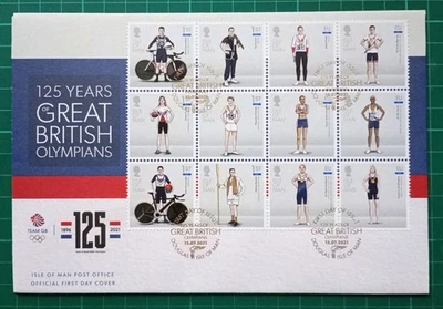Isle of Man 2021 125 Years Great British Olympians FDC - Image 1 of 2