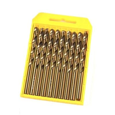 HSS-Co Lot de 10 forets hélicoïdaux 5 % en cobalt pour perçage sur acier inox... - Photo 1/4