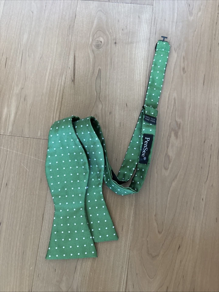 Corbatas de moño de seda tejidas con lunares Pensee para hombre usadas Foto 1 de 4