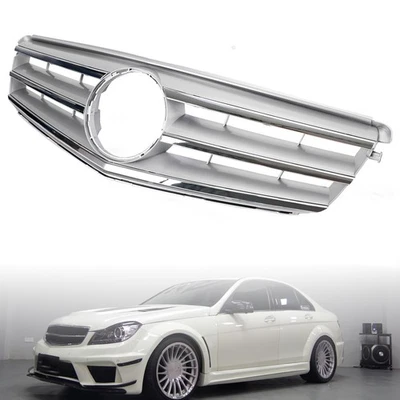 Chrome Front Grill Grille Fit Mercedes Benz C Class W204 C300 C350 2008-2014 Foto 1 de 4