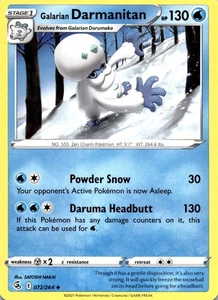 Galarian Darmanitan 072/264 Regular Uncommon Fusion Strike Pokemon Card NM - Picture 1 of 2