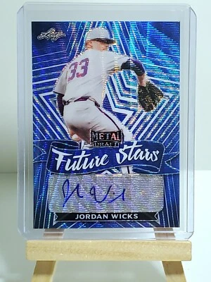 Jordan Wicks 2021 Leaf Metal Draft Future Stars Blue Wave Auto 11/20 FS-JW2 Cubs - Image 1 of 2