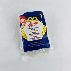 Wedding Rapunzel Barbie Figurine With Base McDonalds 1996 Happy Meal Toy Sealed - Picture 1 of 8