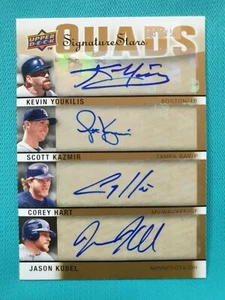 2009 UPPER DECK KEVIN YOUKILIS SCOOT KAZMIR JASON KUBEL HART 23/25 QUAD AUTO A2 - Picture 1 of 7
