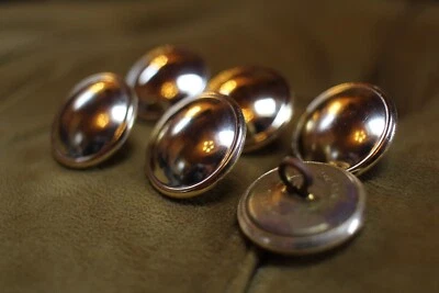 6x 26mm Gaunt London Gold Domed Rim Plain Buttons Blazer Uniform Livery - Image 1 of 3