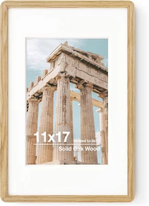 11X17 Picture Frame | Solid Oak Wood 17X11 Poster Frame | 11 X 17 Picture Frame - Picture 1 of 12