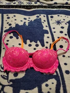 Pink Victoria Secret Pink Lace Push Up Bralette Size 32A - Picture 1 of 5