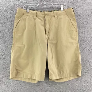 True Grit Chino Shorts Mens 34 Beige Cotton Mid Rise Flat Front Side Pocket Zip - Picture 1 of 13