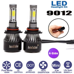 9012 For Fiat 500 2012-2018 Headlight LED 6000K 16000LM HIR2 White 2x Bulbs Kit - Picture 1 of 10