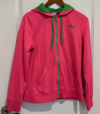 Chaqueta deportiva Fila rosa lisa manga larga activa cremallera completa para mujer M Foto 1 de 3